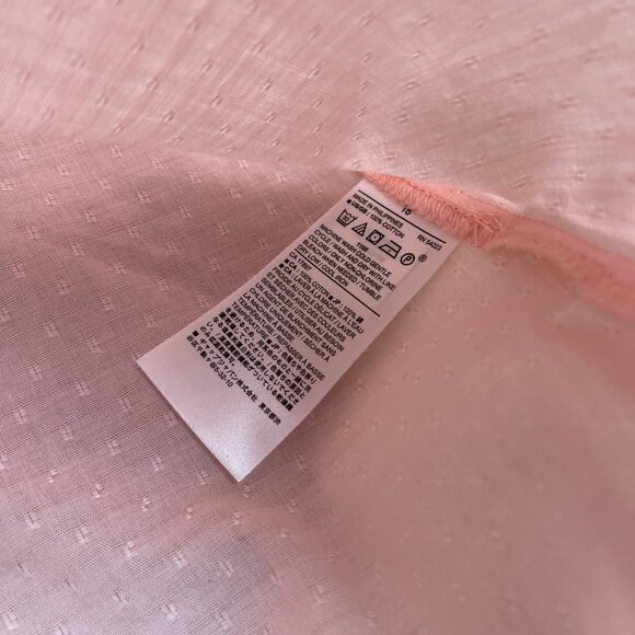 Banana Republic Shirt Women 18 Peach Ruffle Tailored Fit Boho Cottage Career NWT - Picture 6 of 9